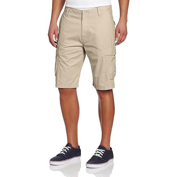 Volcom Men's Racket Cargo Shorts Size 33 Khaki Relaxed Fit 100% Cotton Twill - Picture 1 of 12
